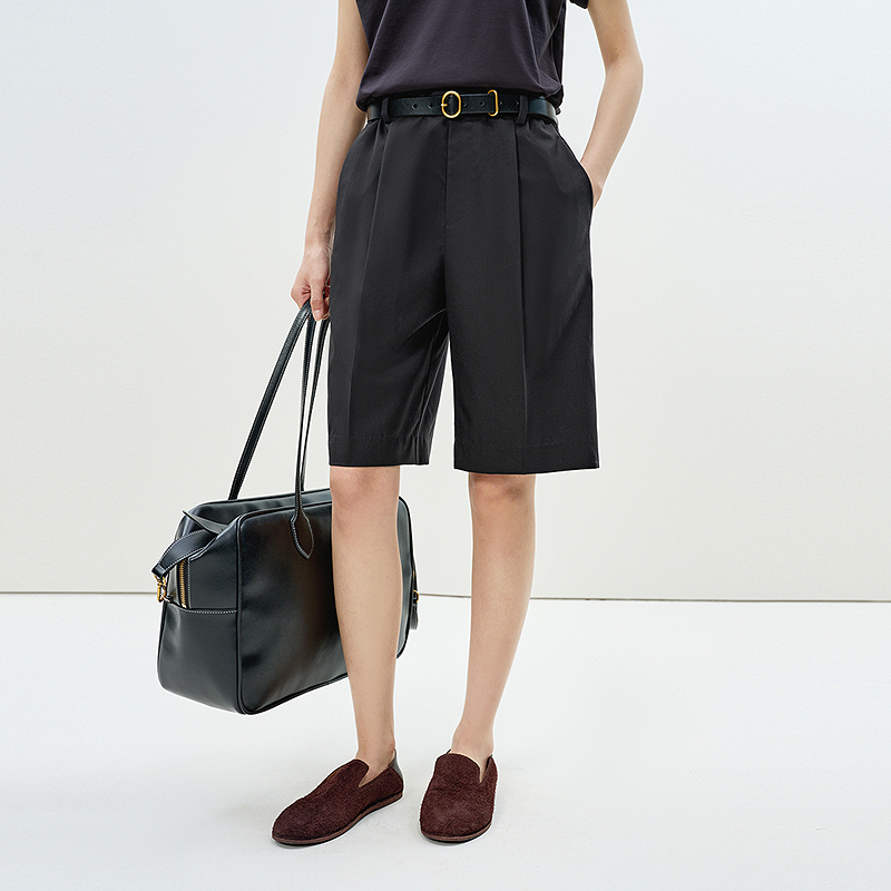 【商场同款/迅系列】LESS2025夏新款全羊毛烟管中裤女2P4E12370