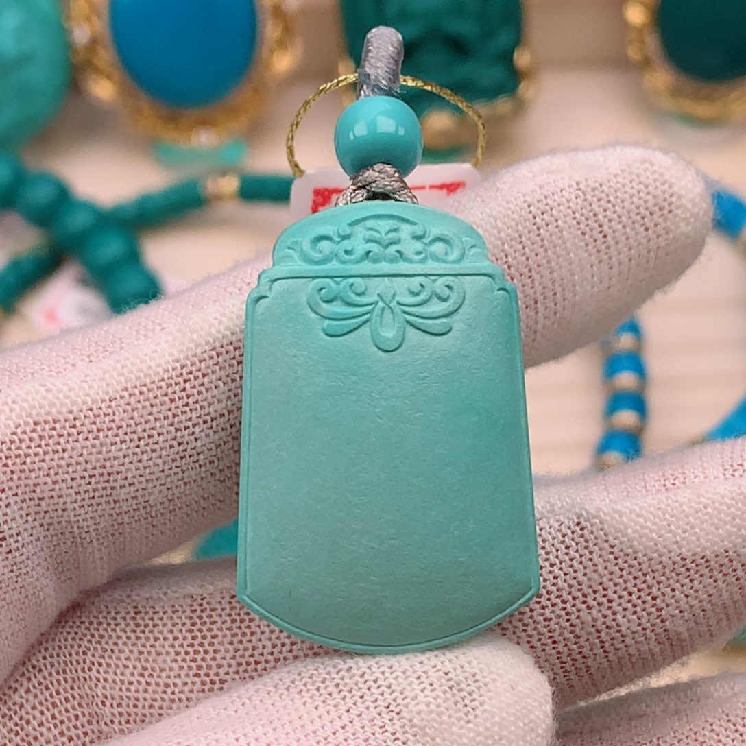 绿松石无事牌未镶嵌