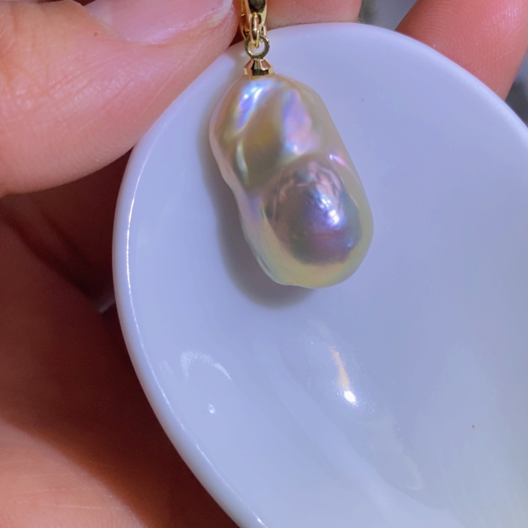 银S925镶嵌天然淡水珍珠淡水珍珠