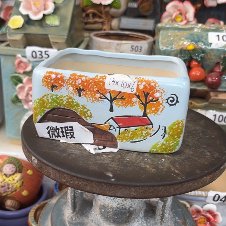 紫砂花盆粗陶材质多肉花盆