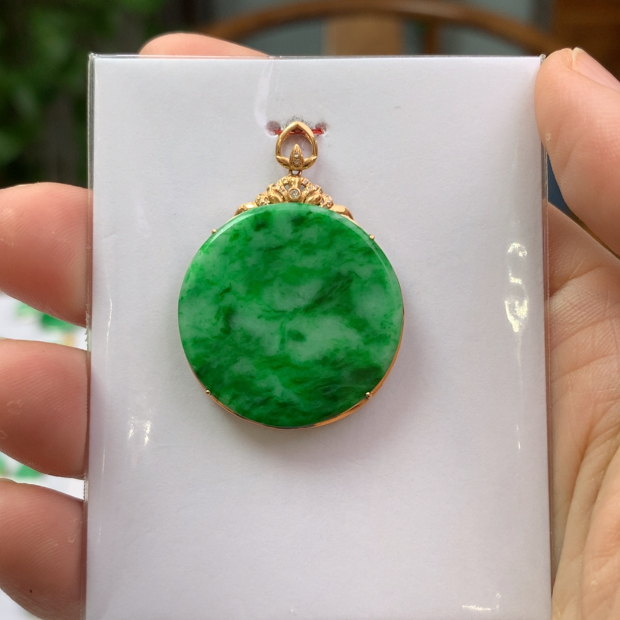 【闪购商品】翡翠颈饰18K金镶嵌翡翠首饰