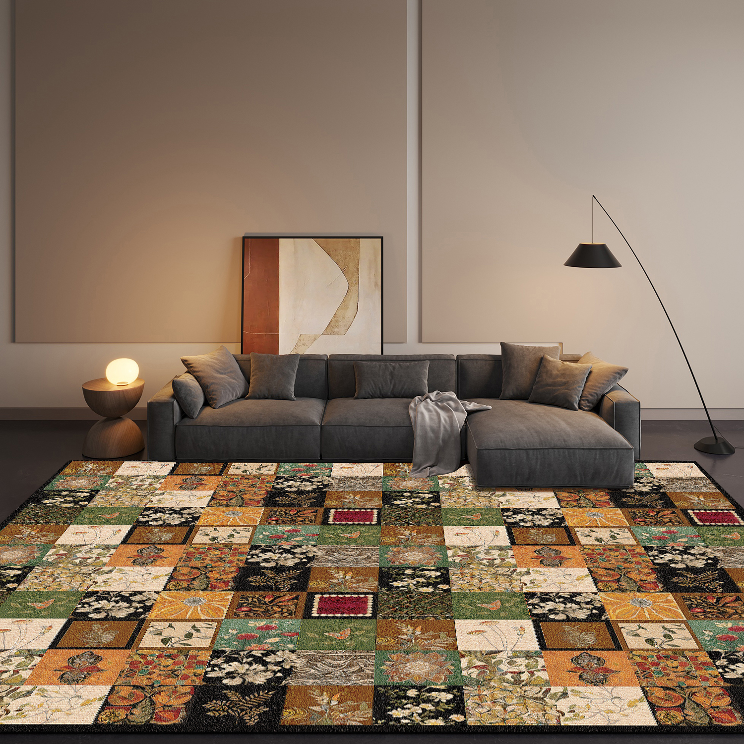 【全屋通铺】复古秋冬硅藻泥垫大面积轻奢入户垫厨房卧室耐脏防滑垫