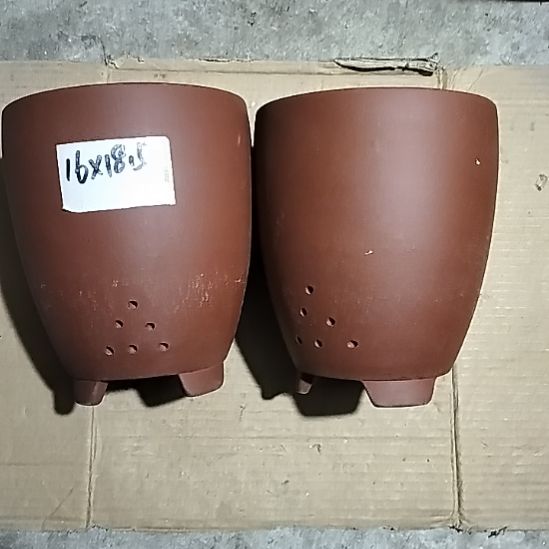 紫砂红泥三角两个