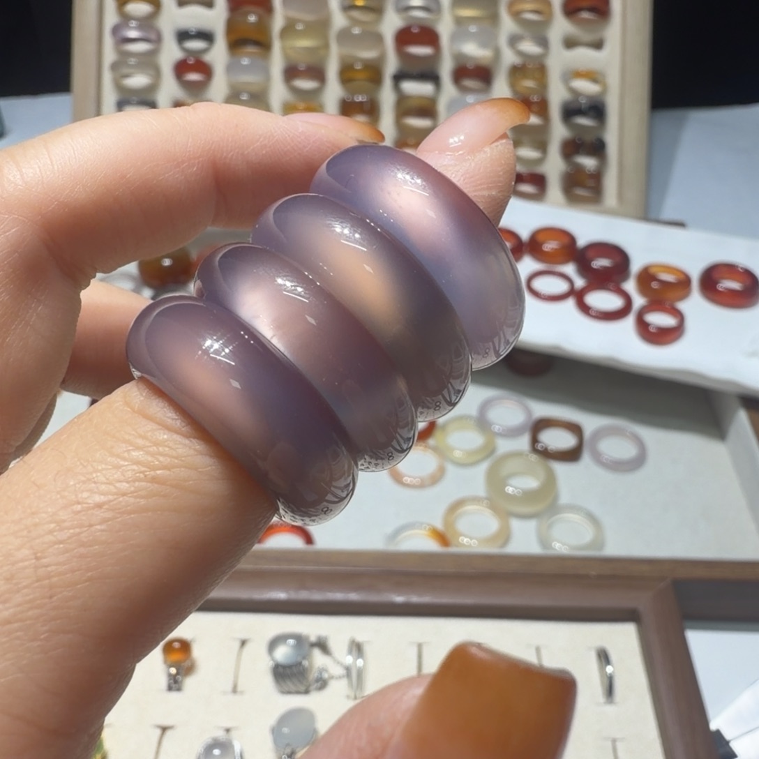 无***妮玛瑙/玉髓未镶嵌戒指