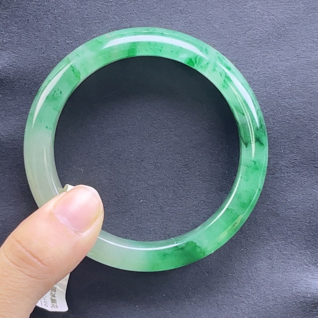石英质玉（非洲翠）未镶嵌手镯40699 黄标 56圈