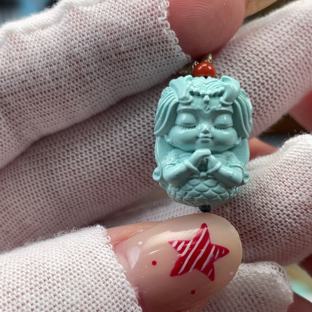 绿松石未镶嵌挂件