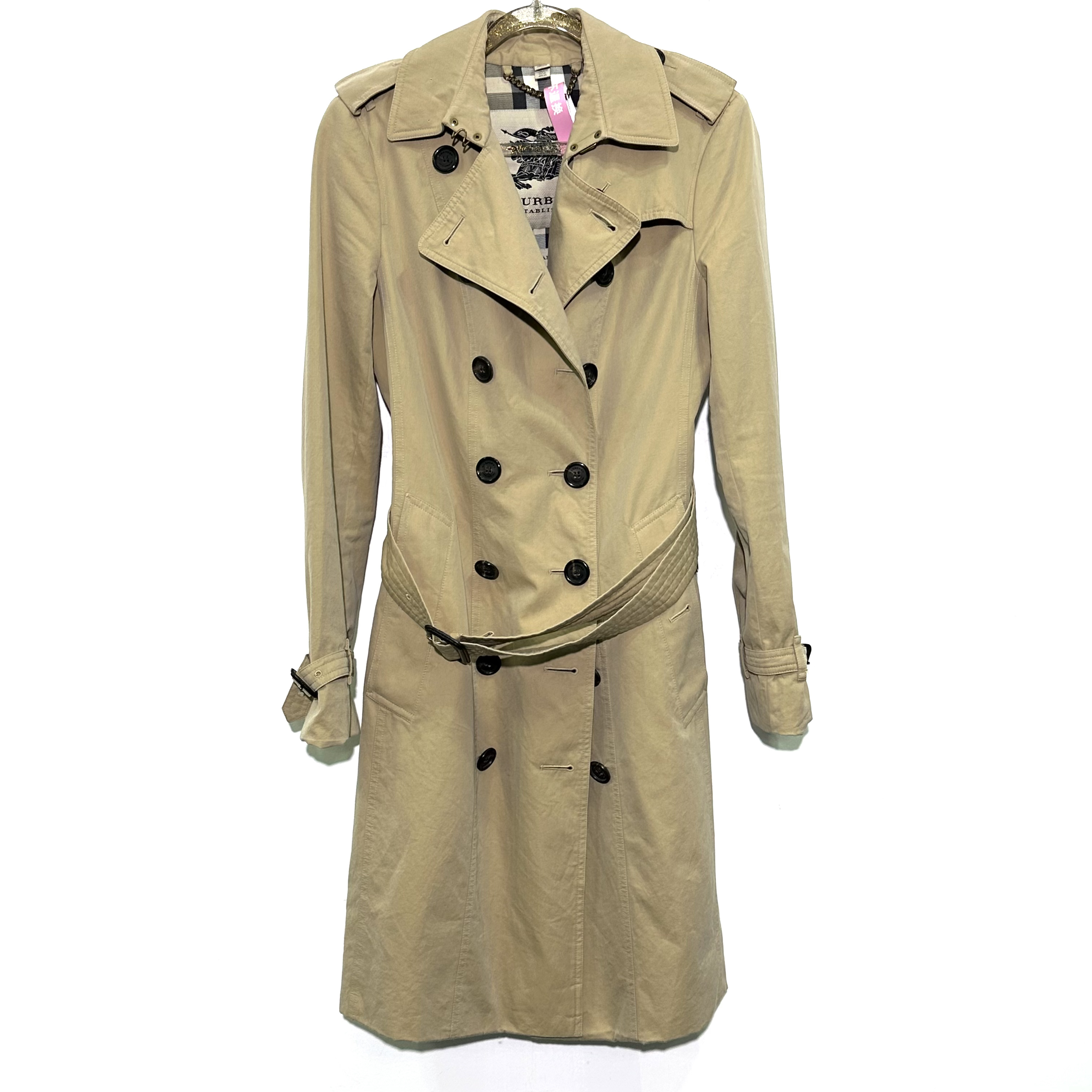 99新 BURBERRY/博柏利 38码 卡其色风衣外套 0950