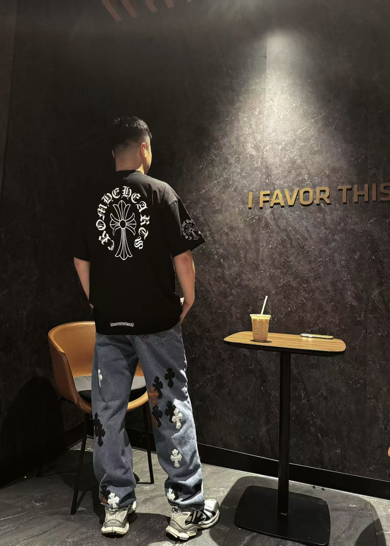 2556梵文25ss新款喷墨高端轻奢时尚百搭短袖T恤（男女同款）