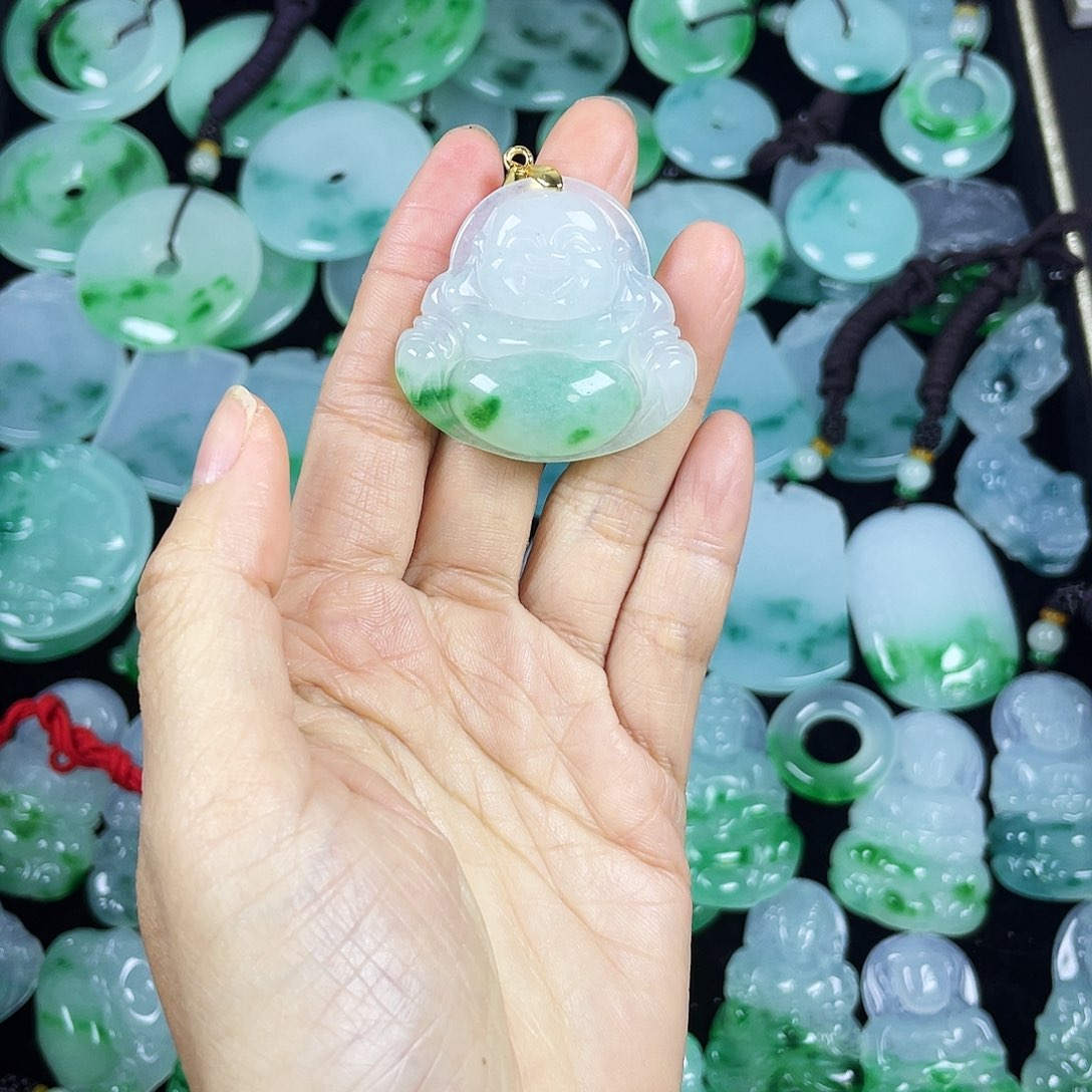 '***意翡翠未镶嵌颈饰吊坠