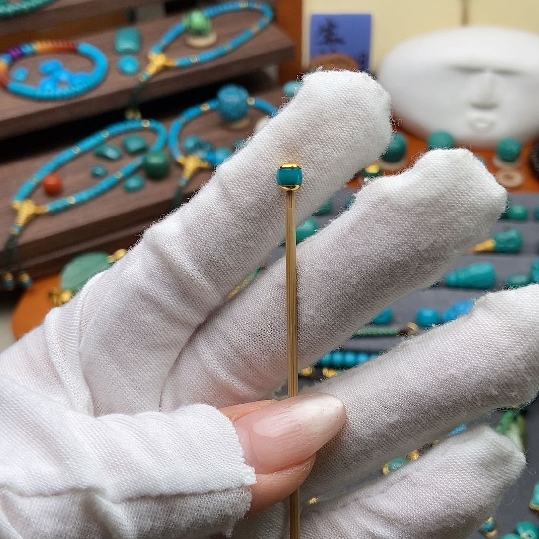 绿松石18K金镶嵌绿松石配饰h