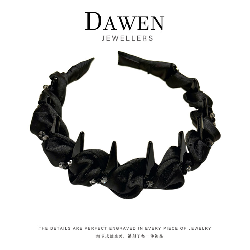 CY3026《云影》东大门新款黑色缎面气质高颅顶发箍通勤时尚发卡