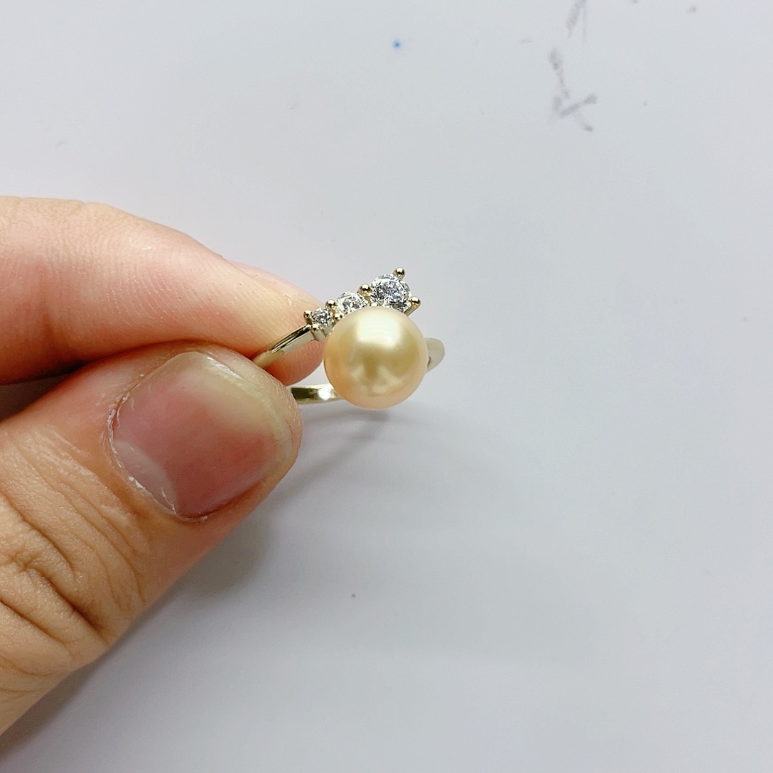 海水珍珠银S925镶嵌戒指