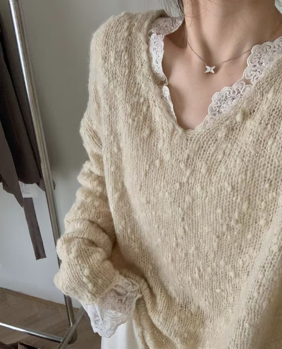 女毛针织衫流光风连帽针织打底衫圆领上衣长袖镂空