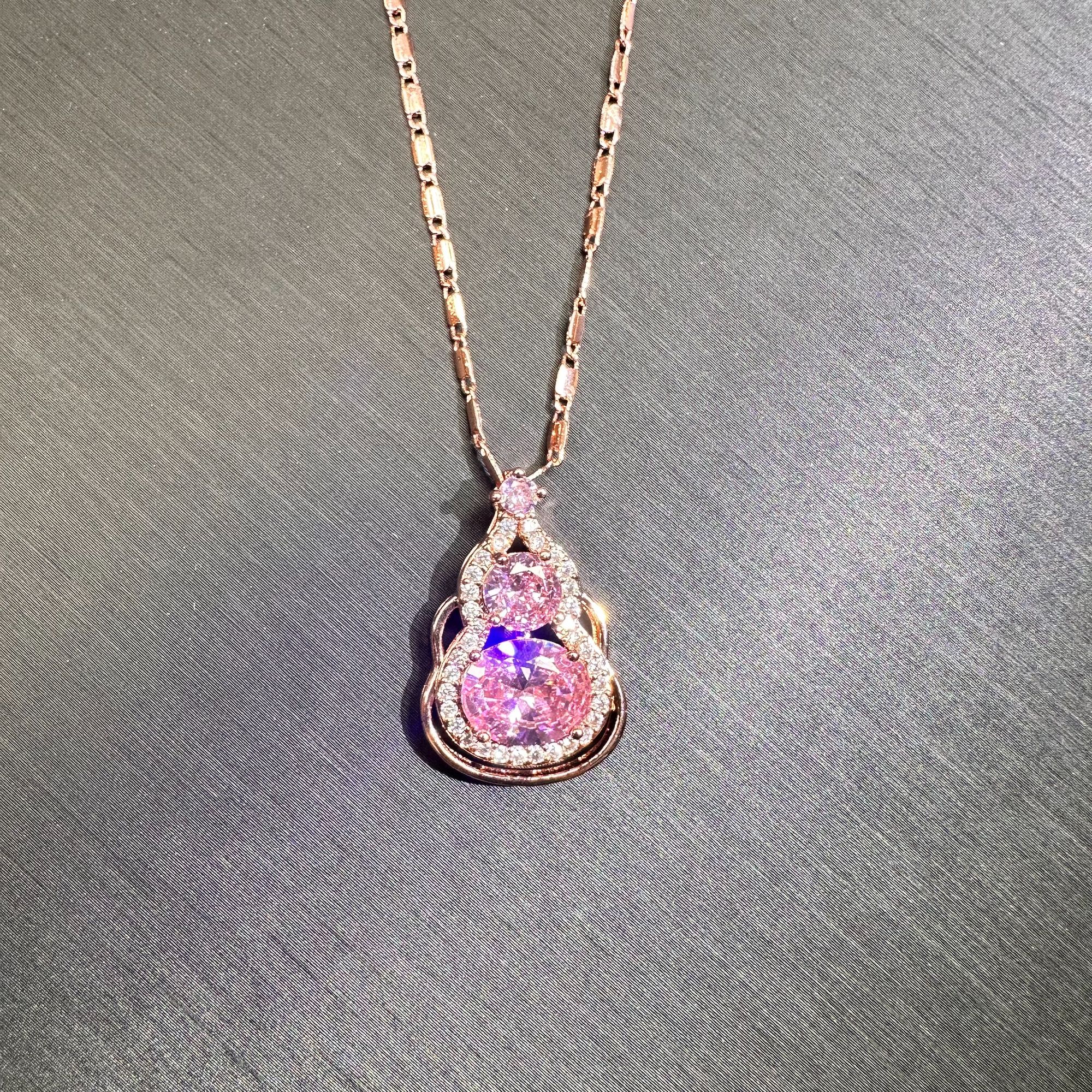 炫璨高奢 粉葫芦项链简约轻奢小众（871）