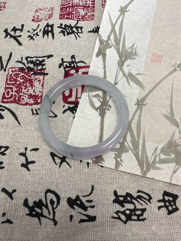 T1374 五三加冰紫飘花缅甸翡翠手鐲