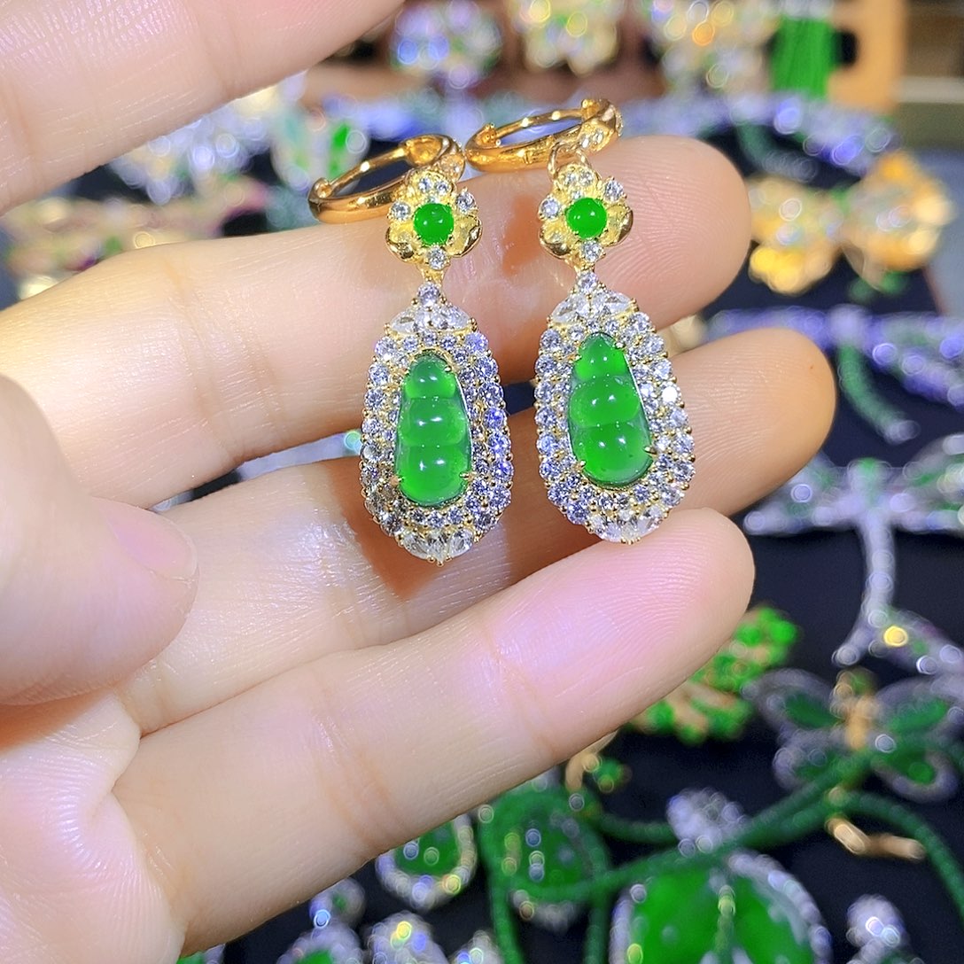 吊坠(不含链)银S925镶嵌翡翠