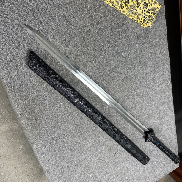 466 龙泉市高性能高锰钢一体刀佛魔唐剑收藏宝剑武术长刀剑未开刃