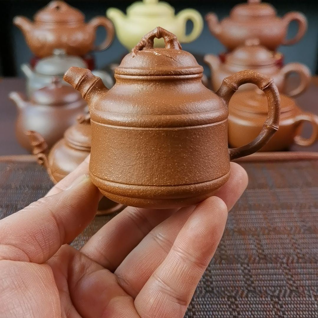 紫砂茶壶降坡圆竹鼎110CC