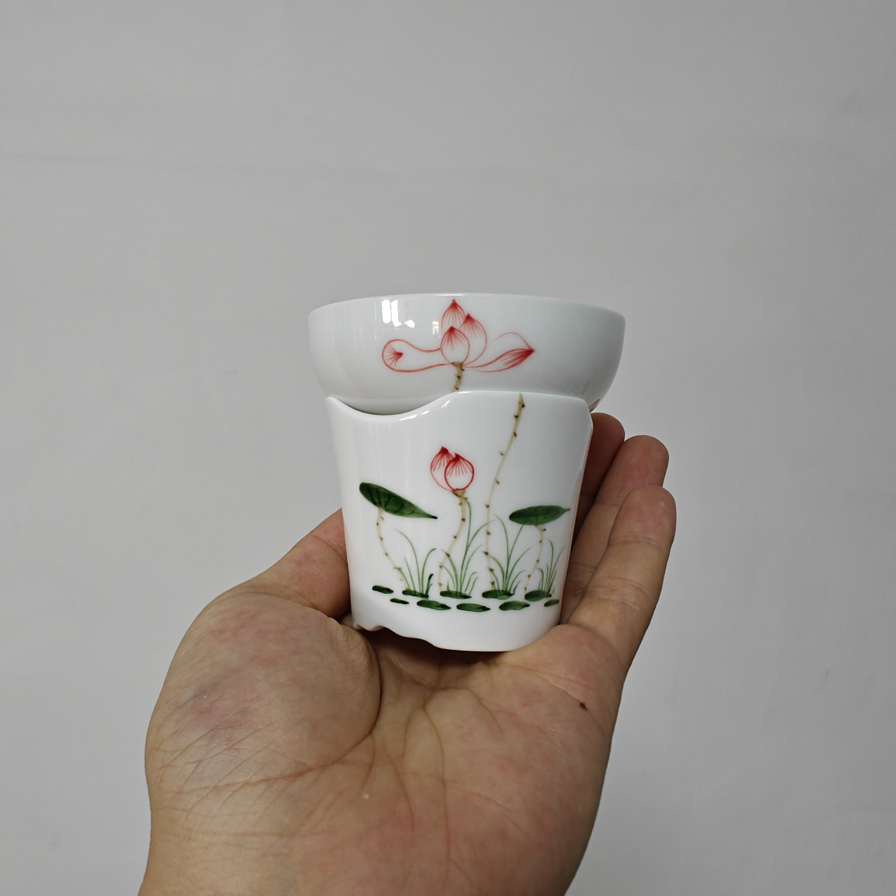 景德镇瓷器荷花茶漏