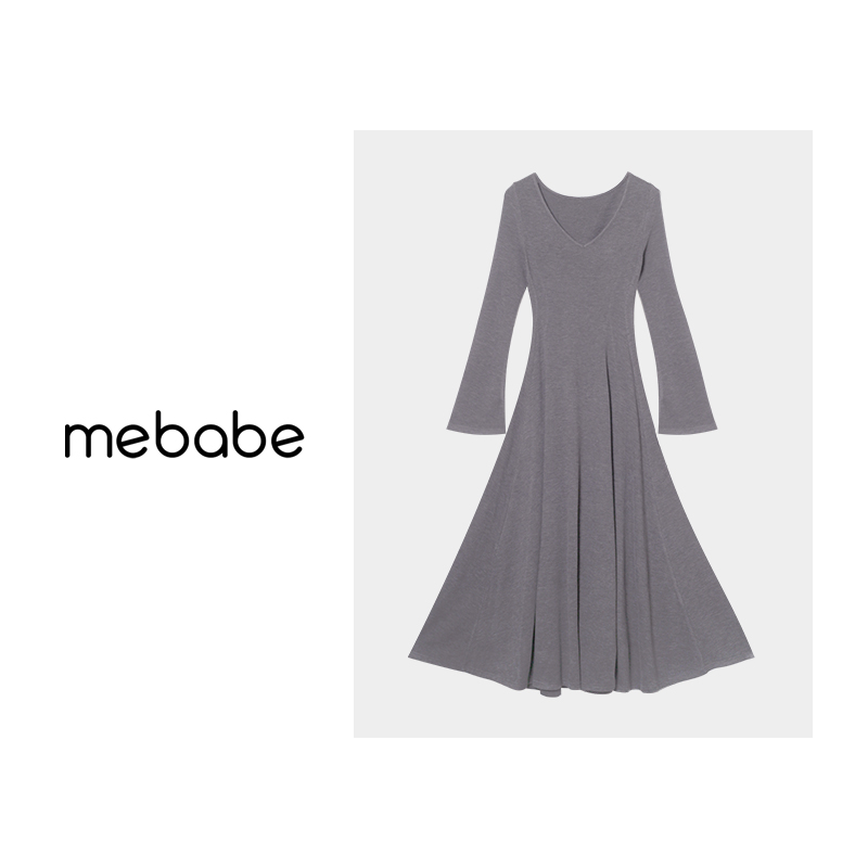 小桃《心愿清单：长裙版》加厚冬款不起球绒感打底连衣裙25DK6190