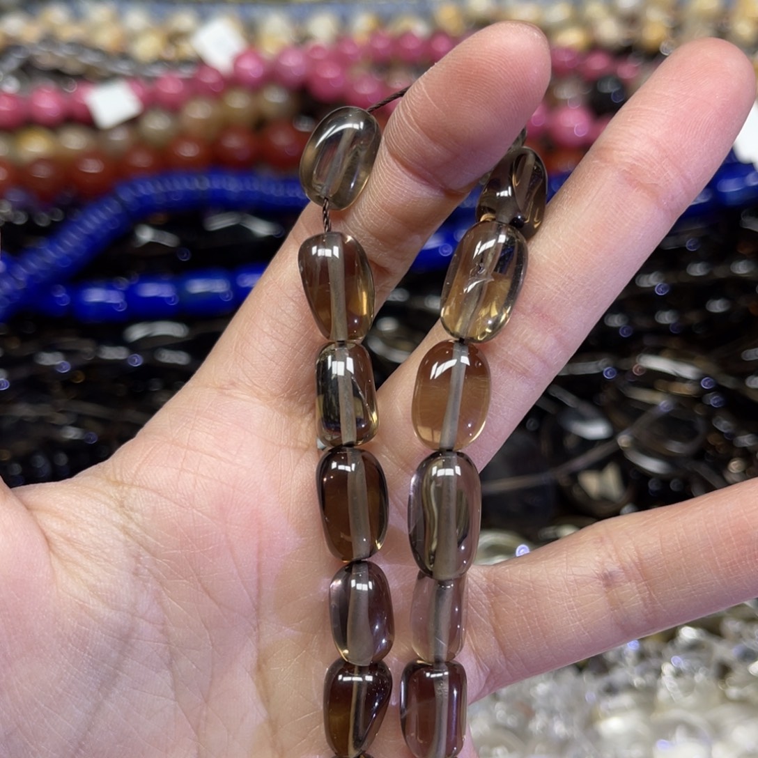 玛瑙/玉髓散珠茶晶卡9一条