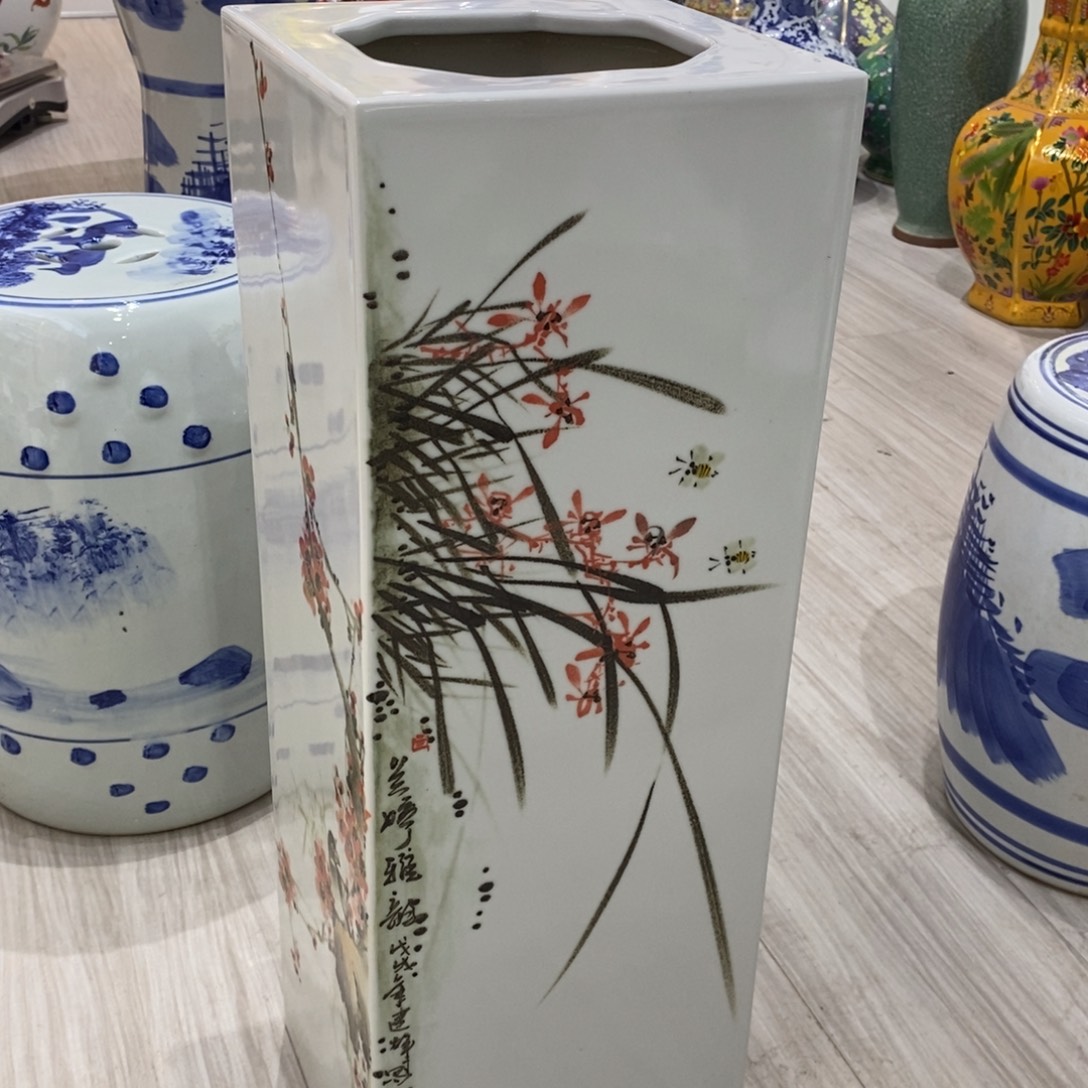 江***)陶摆件60cm四方镶器