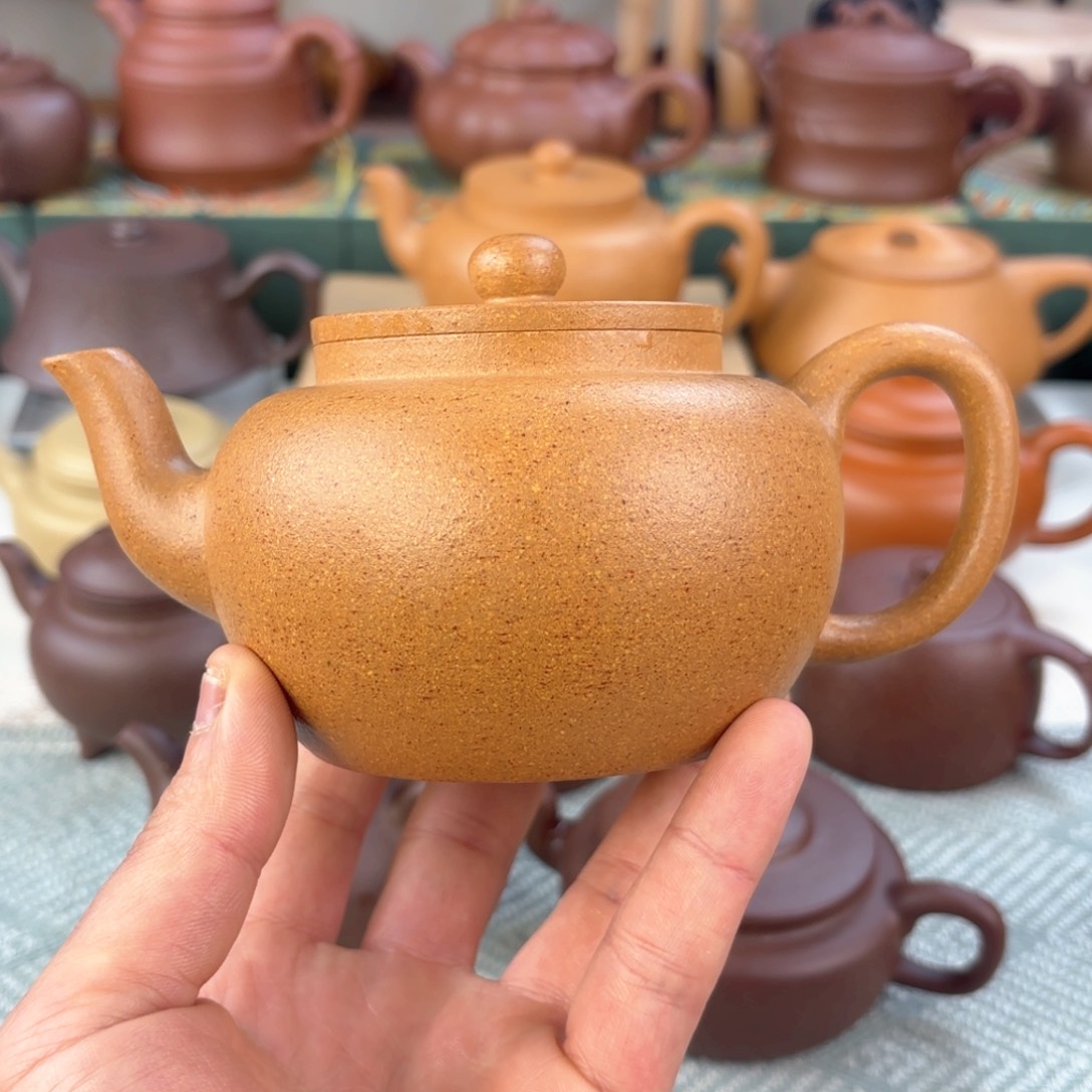 紫砂茶壶豪*平盖莲子 降坡泥 350cc