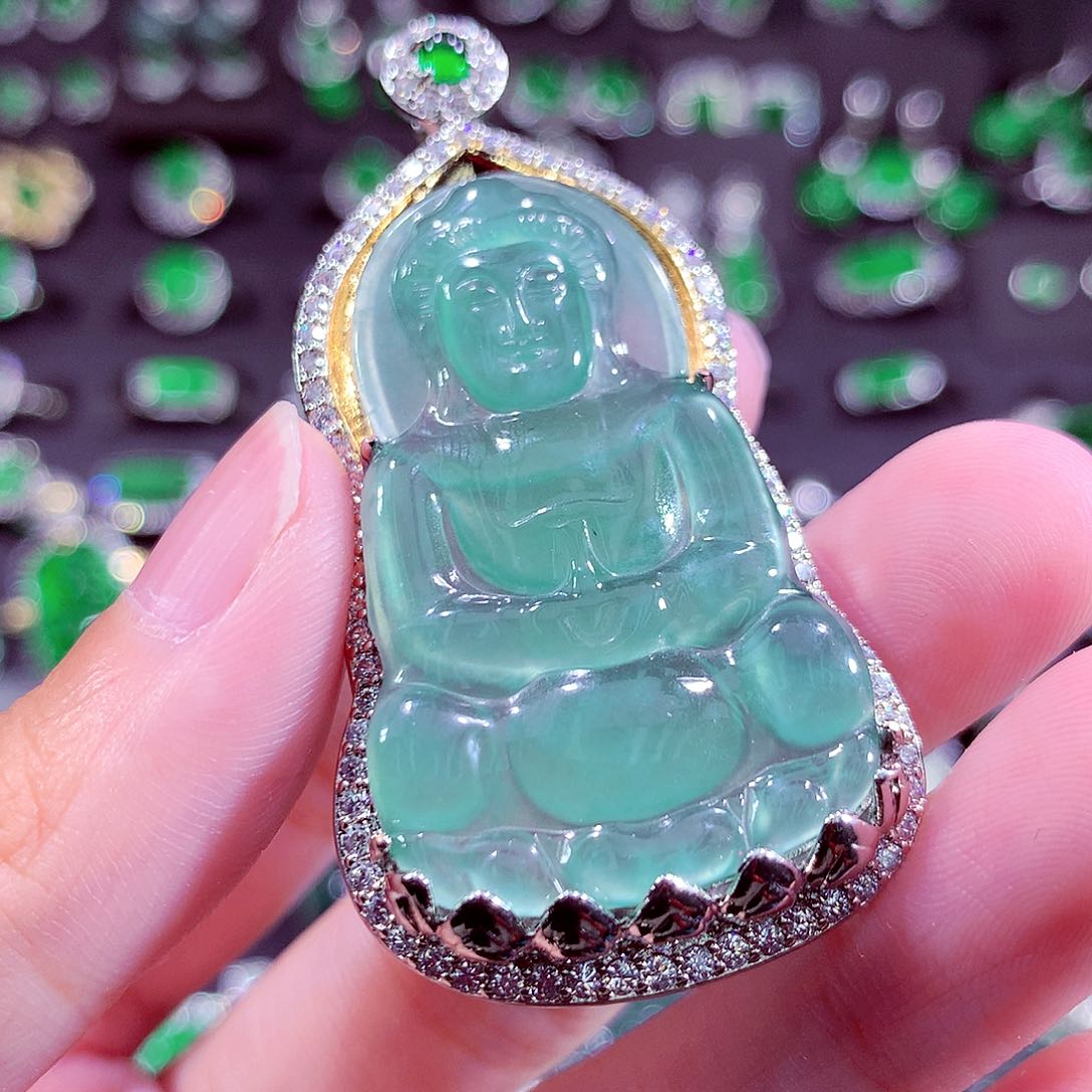 翡翠未镶嵌颈饰天然