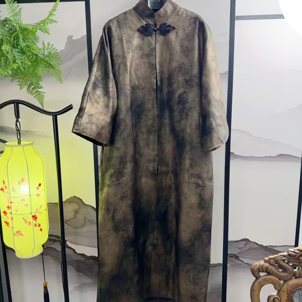 【娇娇美娇】涵兮香云纱双非遗提花醋酸风衣外套