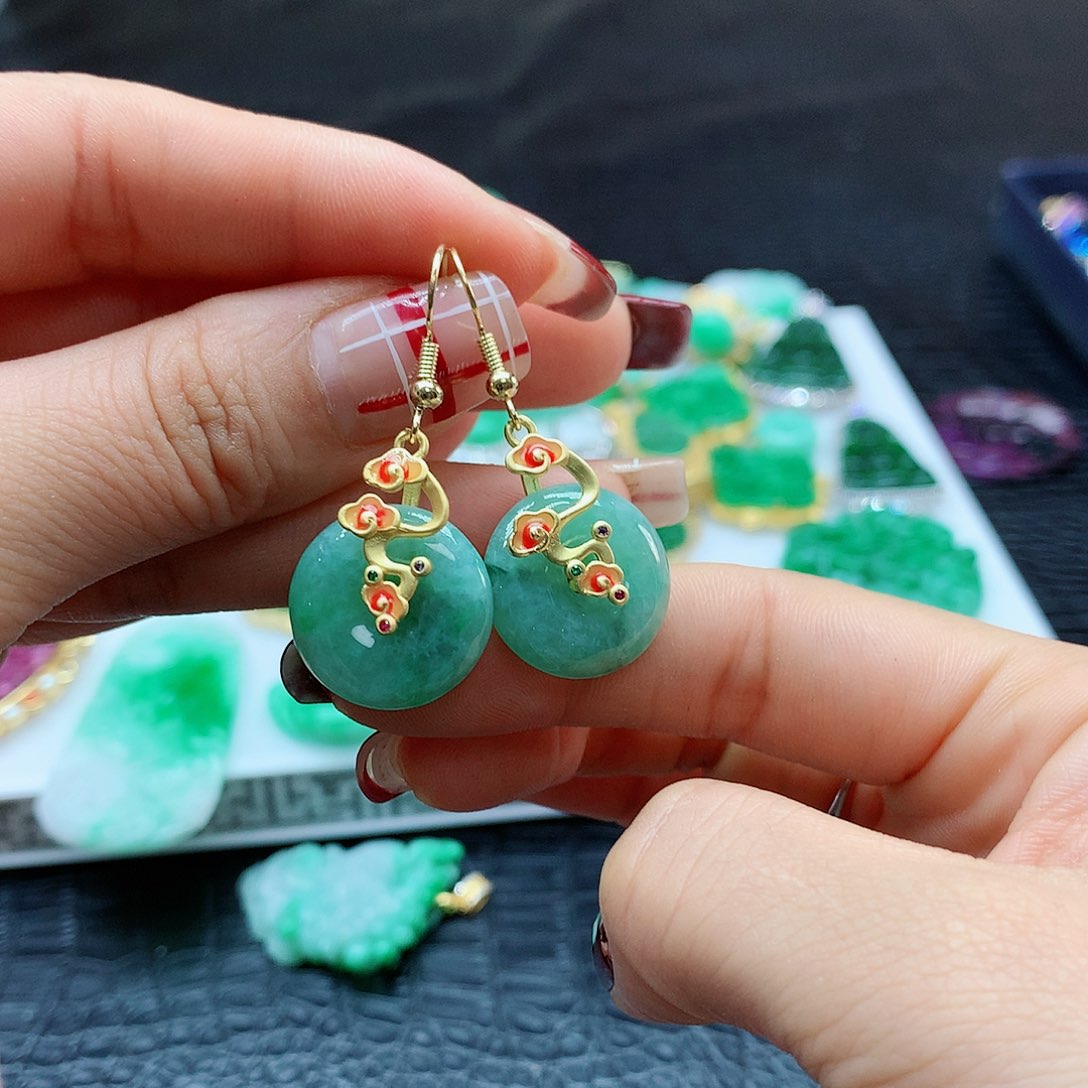 【闪购商品】翡翠耳饰未镶嵌，