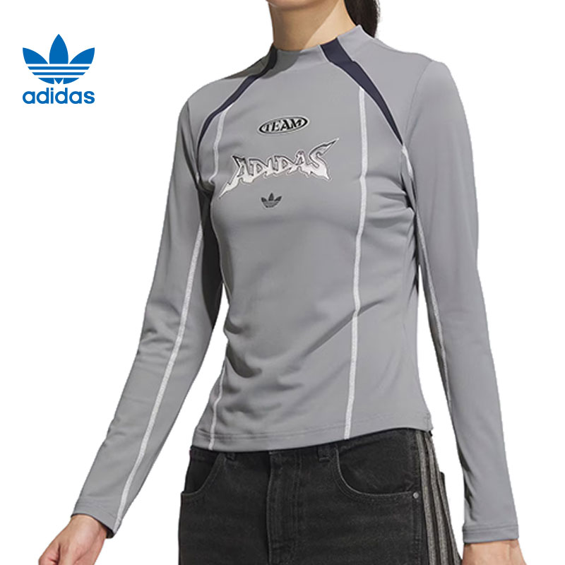环adidas阿迪达斯三叶草女子运动休闲长袖T恤JM8030