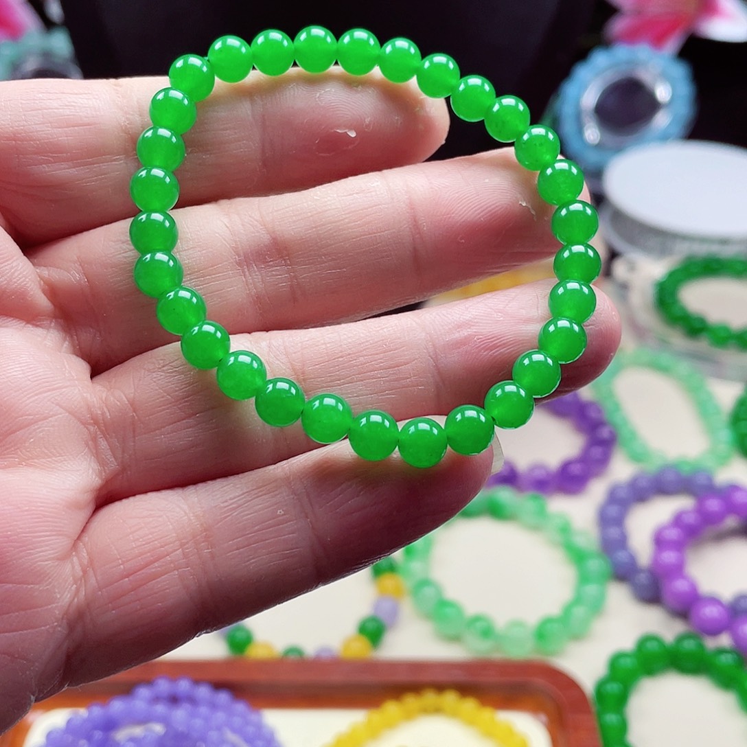 翡翠未镶嵌颈饰卡6翡翠珠链男女款07