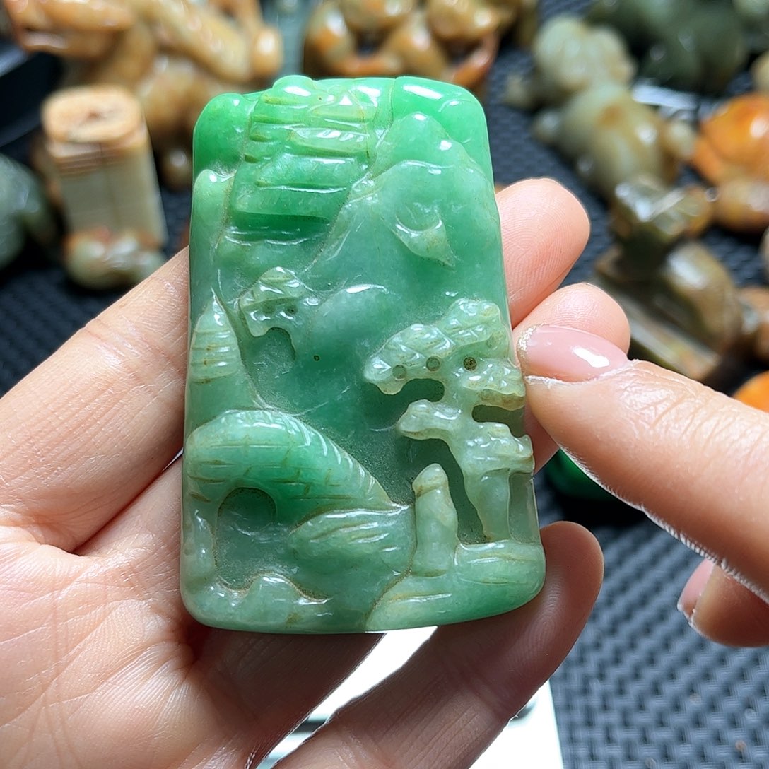 白玉菩提吊坠摆件