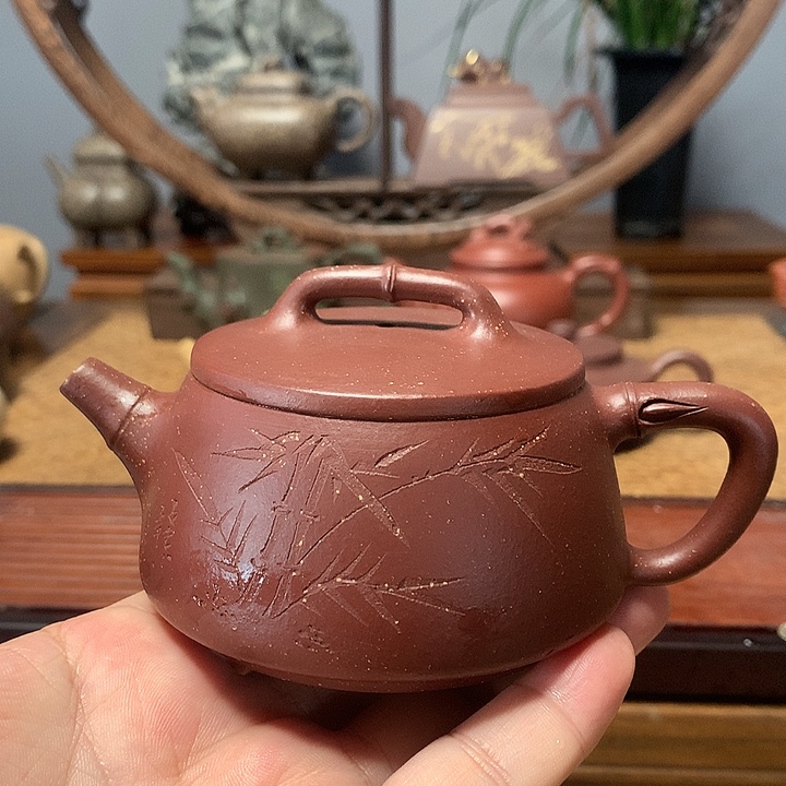 茶壶紫砂竹节石瓢