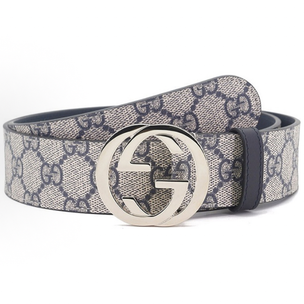 99新 GUCCI/古驰 满印印花皮带/A03910/85*34