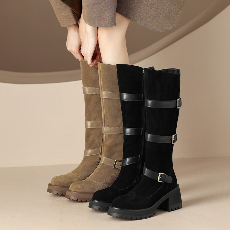 183-8078-牛翻皮鞋面-猪皮鞋垫-橡胶大底-跟高7cm