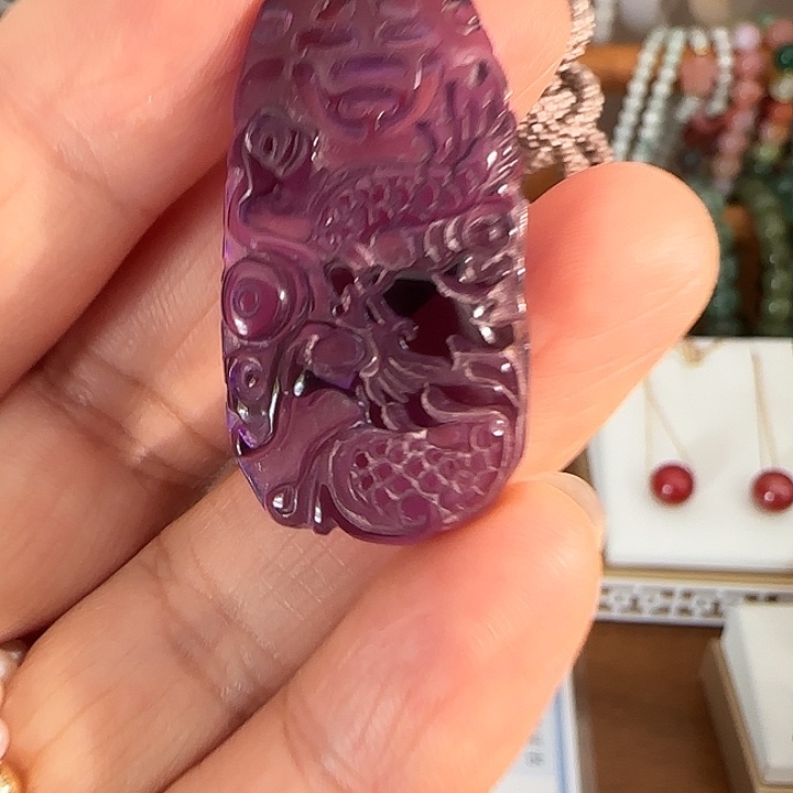 紫晶颈饰银S925镶嵌