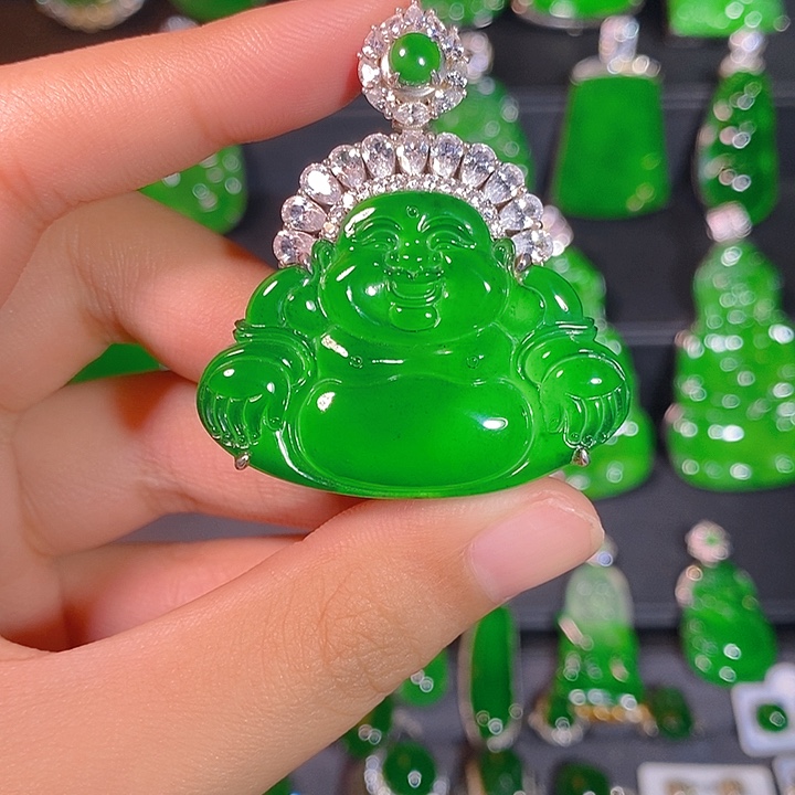 翡翠银S925镶嵌颈饰