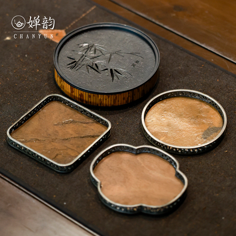 古篱壶承冰裂纹海棠方圆清风竹影壶承干泡盘茶托复古茶具配件家用