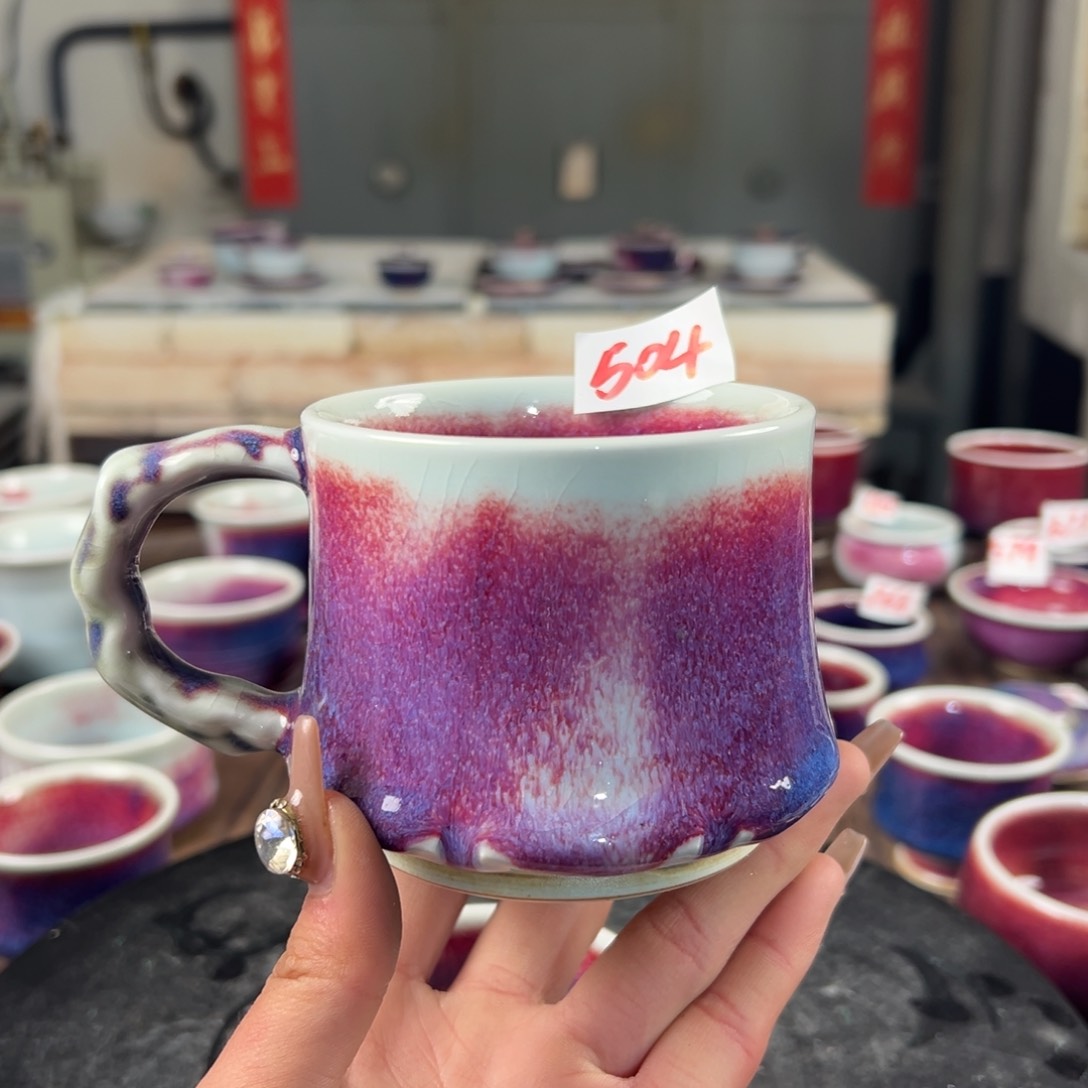 瓷片全品无暇办公杯纯手工