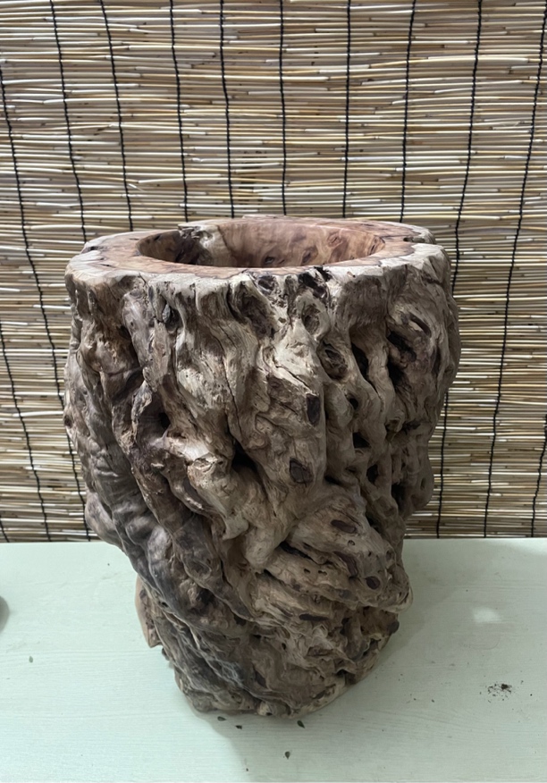 龙纹枣木画缸，陈化老料，木性稳定