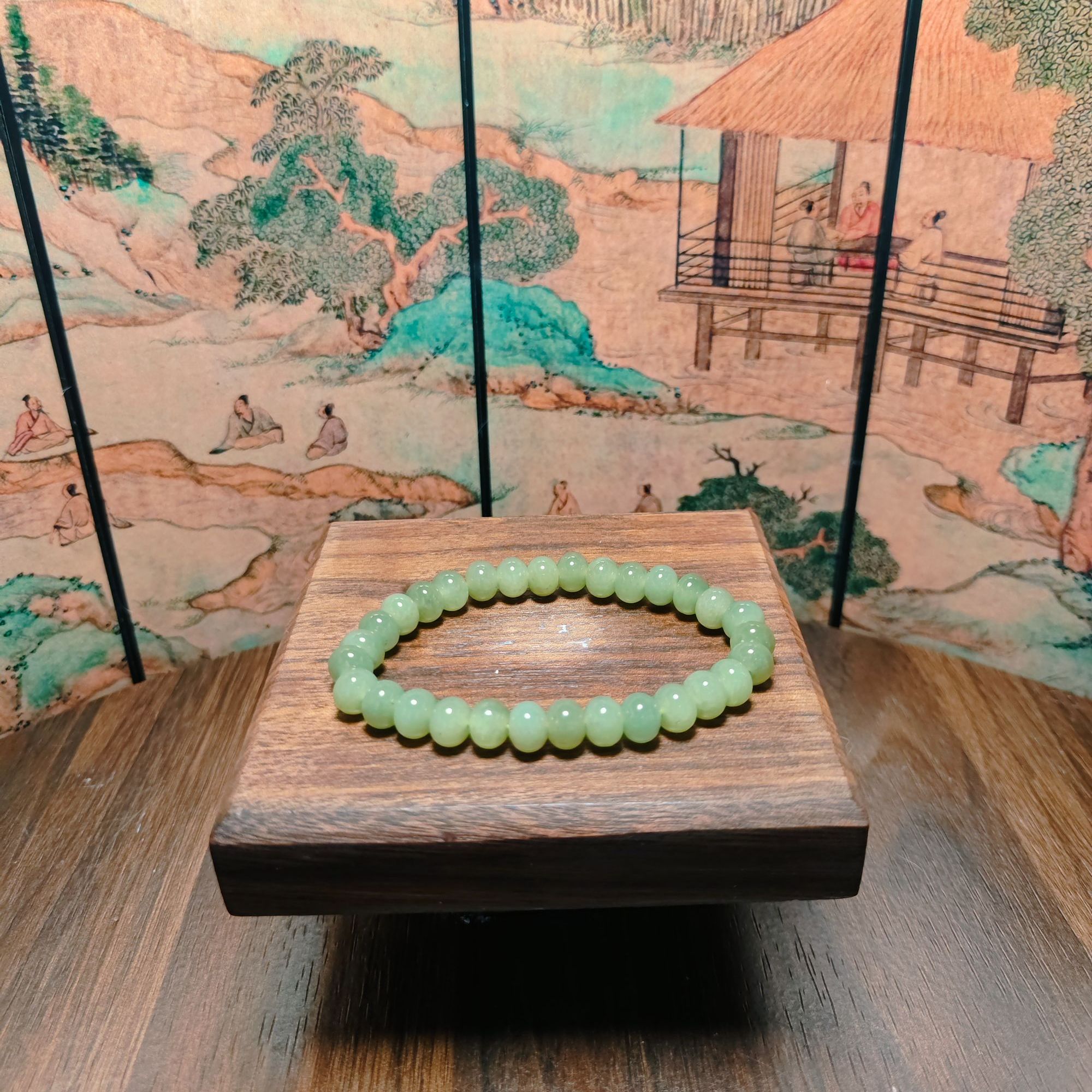 V和田玉算盘珠手串0643