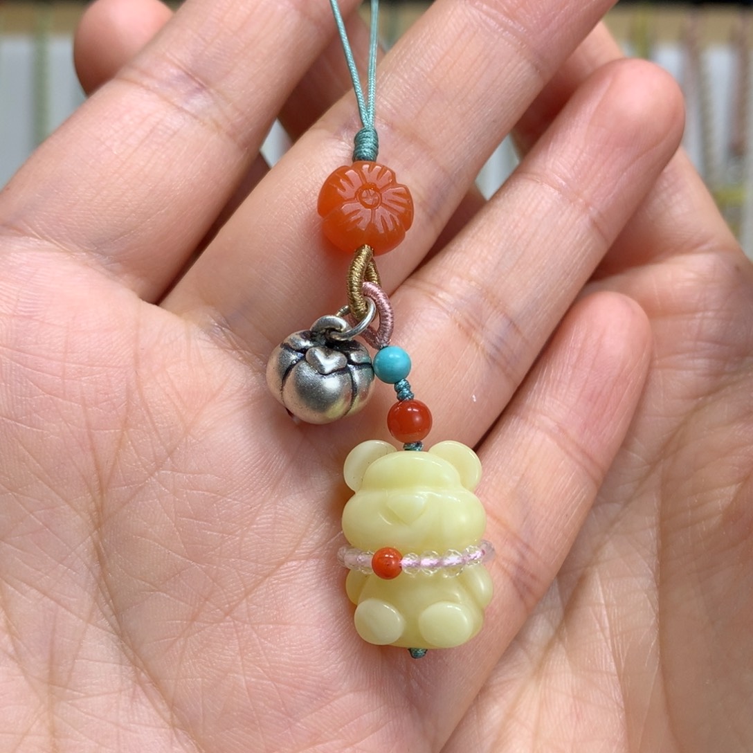 足银镶嵌蜜蜡裸石 挂件