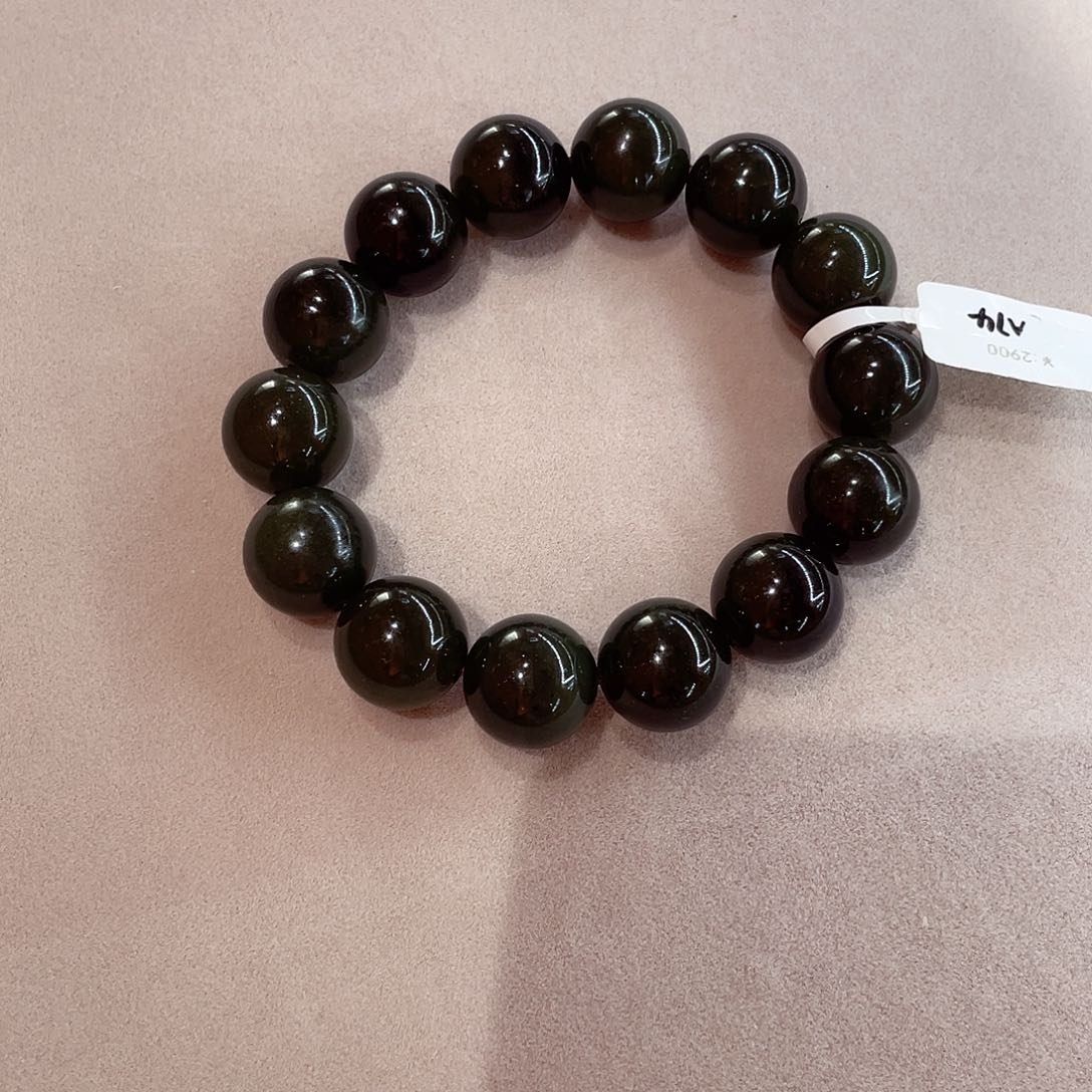 和田玉手串未镶嵌碧玉卡16