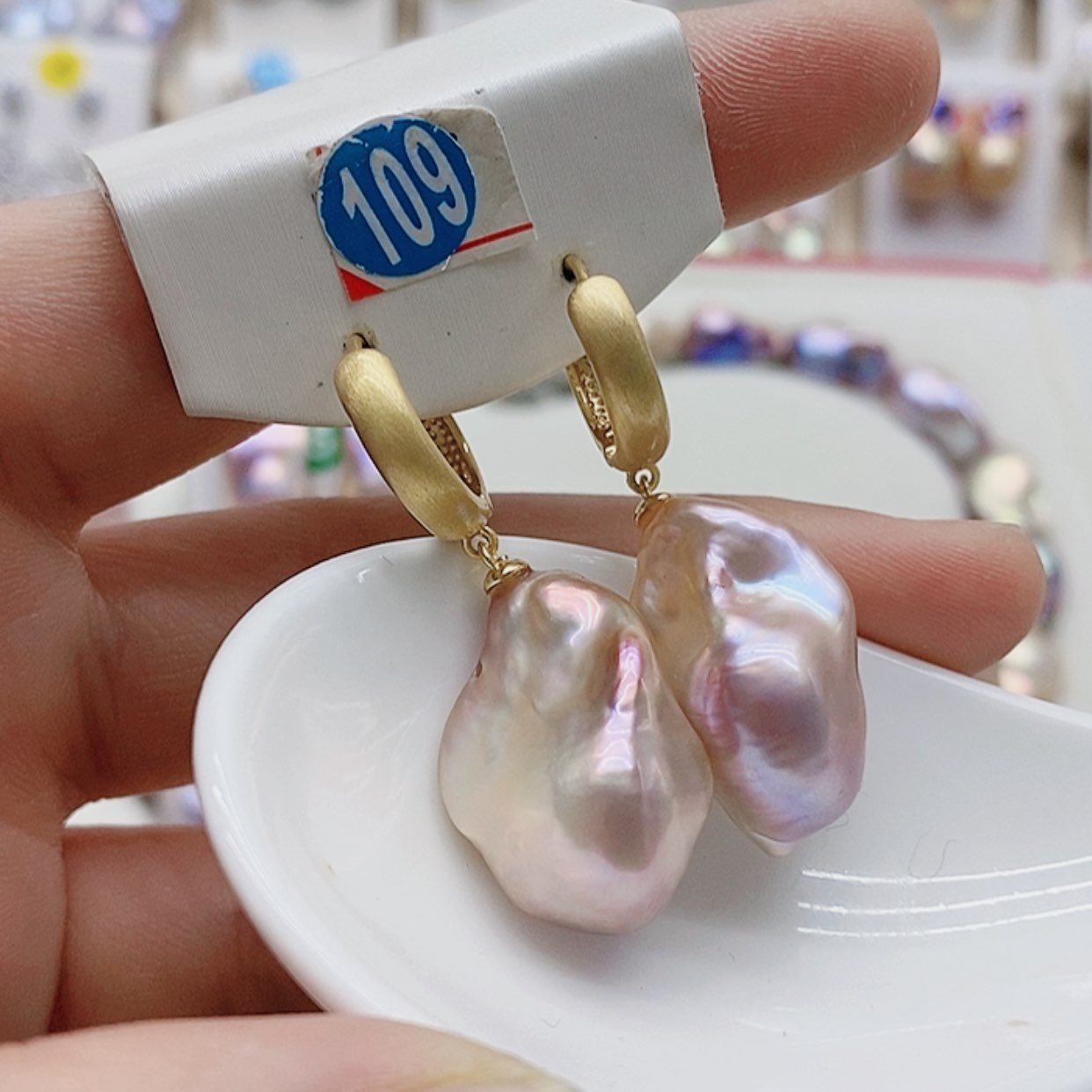 【闪购商品】淡水珍珠耳饰银S925镶嵌