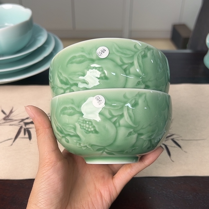 龙泉云间青瓷小米茶器