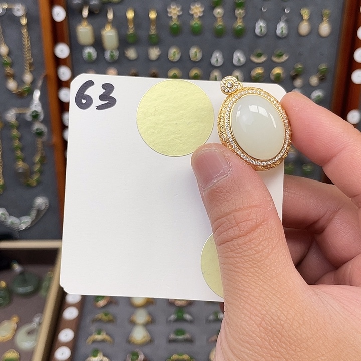 和田玉颈饰银S925镶嵌和田玉63