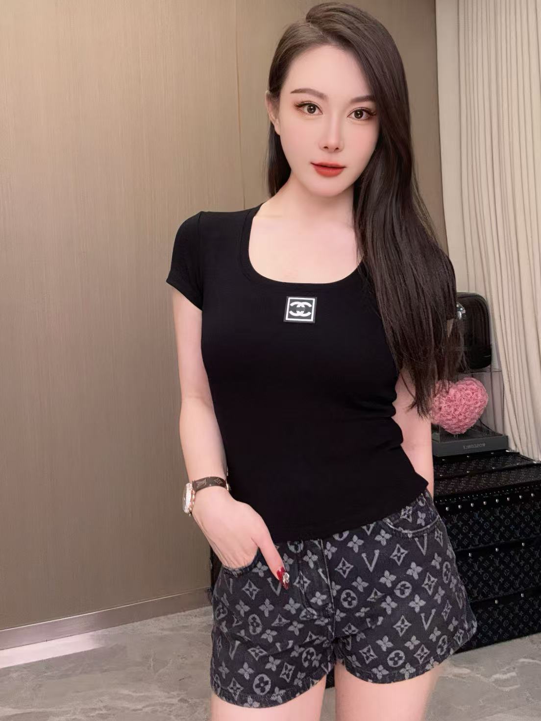 F306 [杋爷潮品] 凑凑圆领修身T恤