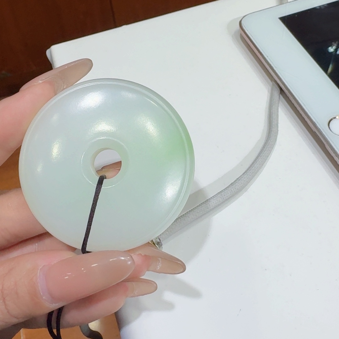 和田玉翠青平安扣未镶嵌