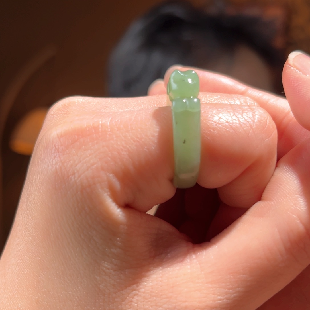 未镶嵌戒指和田玉乌兰海猫戒14号180